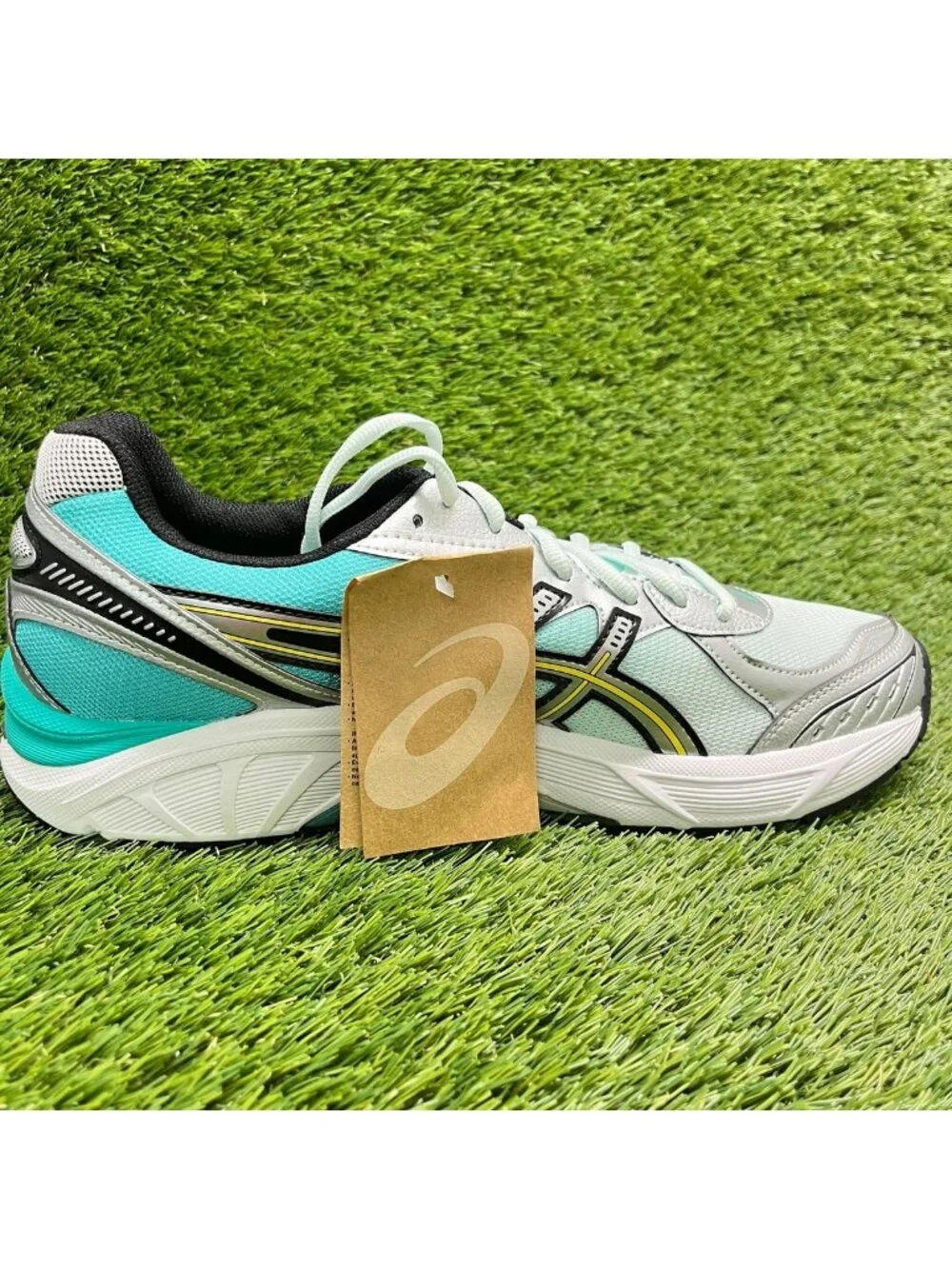 Asics GT-2160 Mens Size 12 Silver Teal Yellow Athletic Running Shoes Sneakers
